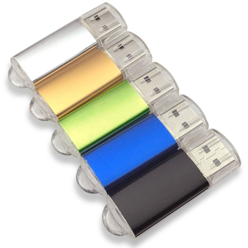 Ebamaz USB Flash Drives 2.0 Metal Key Pack of 5 Colors (128MB,Not GB,Smaller Than 1GB,Blank) - Image 5